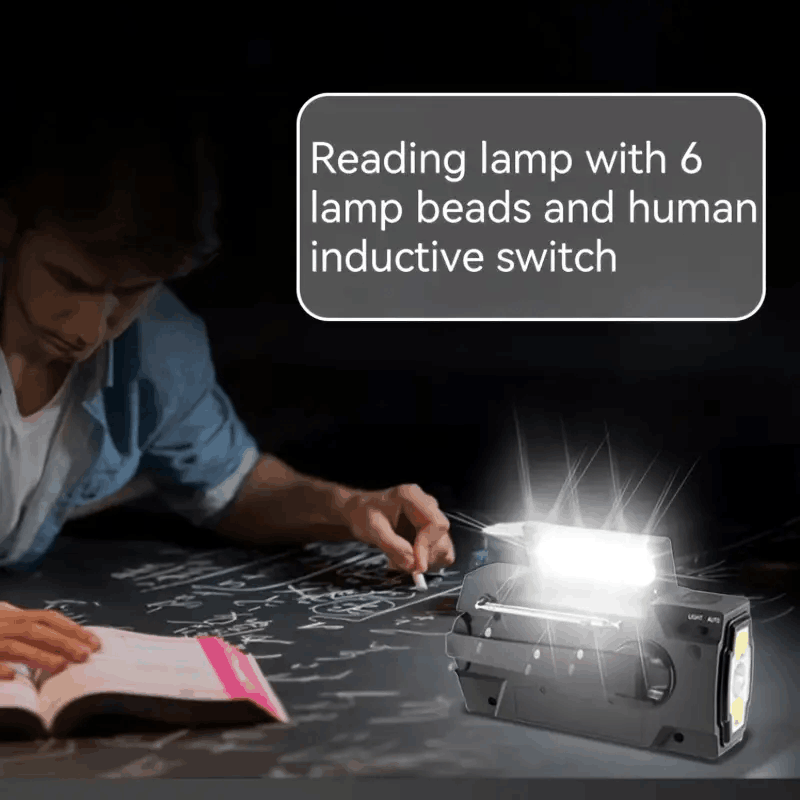 small portable radio Emergency USB rechargeafm Radio Power Bank Solar Hand Crank LED Flashlight battery operated radio