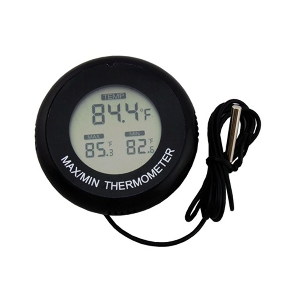 High Accuracy Digital Thermometer Waterproof Aquarium Thermometer Digital Display Sucker Electronic Thermometer: black