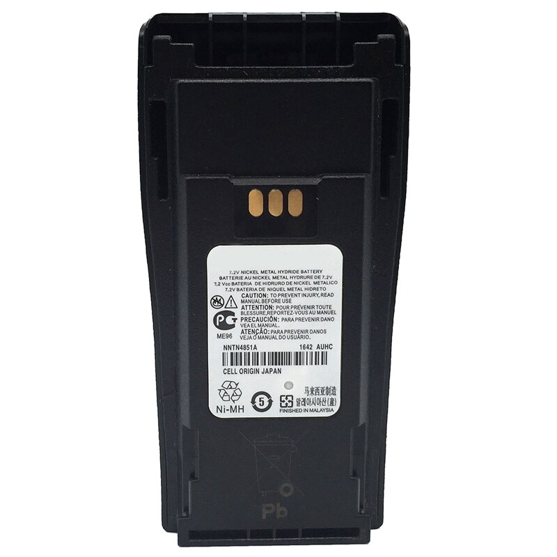 Bateria ni-mh da substituição de Amcl4970-1800-D nntn4970 1500mah com grampo da correia para motorola cp200 cp200xls cp200d