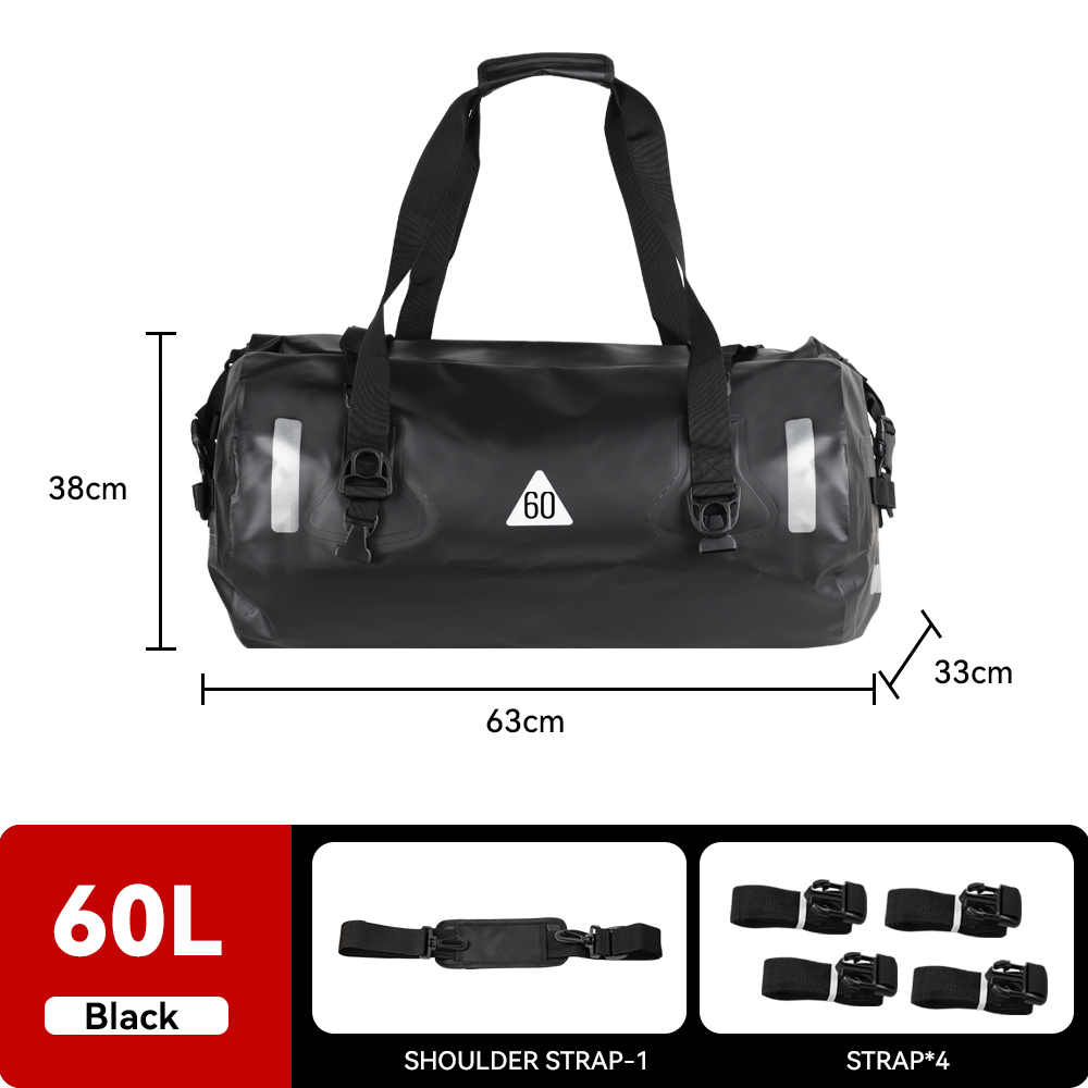Sacs de moto universels sac étanche 40L 80L/90L sac polochon sec pour voyage, moto, cyclisme, randonnée, Camping: Pastèque rouge