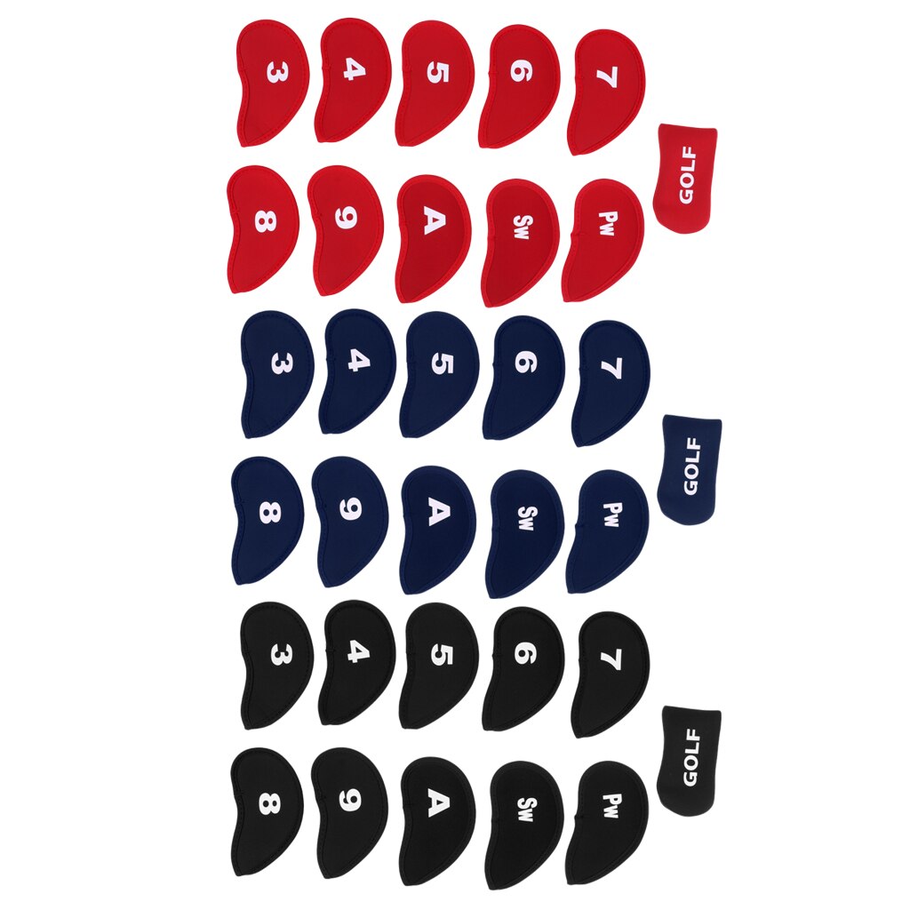 11Pcs/set Golf Head Covers Club Iron Putter Cover Protector Golf Club Protectoive Case Golf Accessories 3-SW