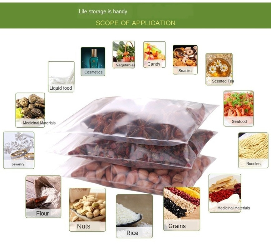 Ziplock-påse genomskinlig plastpåse plastförpackningspåse 9 x 13cm extra tjocka 0.12mm små dammtäta plastpåse matpåse 100 st
