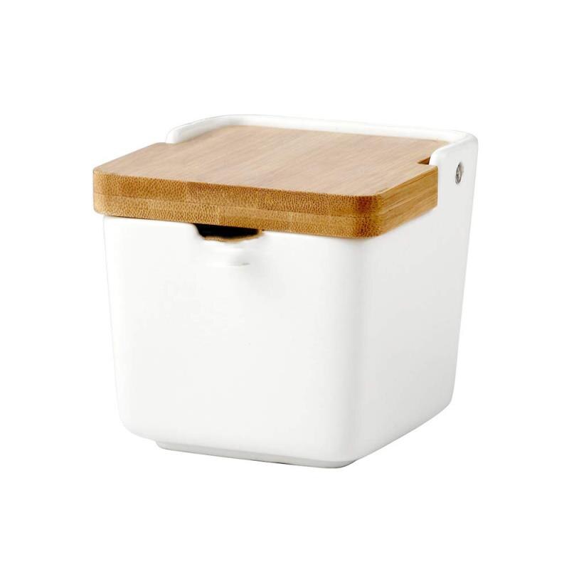Home-contenedores de cerámica para cocina, recipientes para sal y azúcar, Tarro Blanco, lata de especias, Saltcell, 8,4 OZ (250ML), juego de cocina para el hogar: Default Title