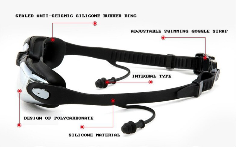 YUKE Swimming Goggles HD shortsighted prescription glasses Acetate Spectacles plating lens adult swim goggles pools swiming