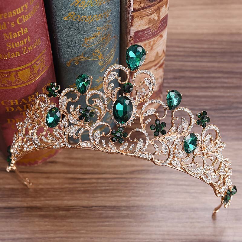 Frauen Luxus Strass Blume Tiara Braut Crown Hochzeit Braut Silber Farbe Kristall Hohl Große Krone Diadem Haar Zubehör JL