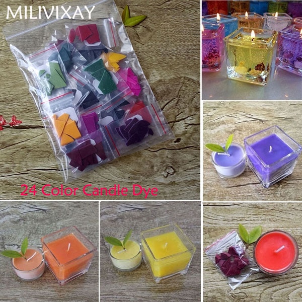 1 förpackning 24 färger 2g per färg giftfritt ljusvax färgämne diy soja ljus vax pigmentfärgämne för ljustillverkning (vax ingår ej)