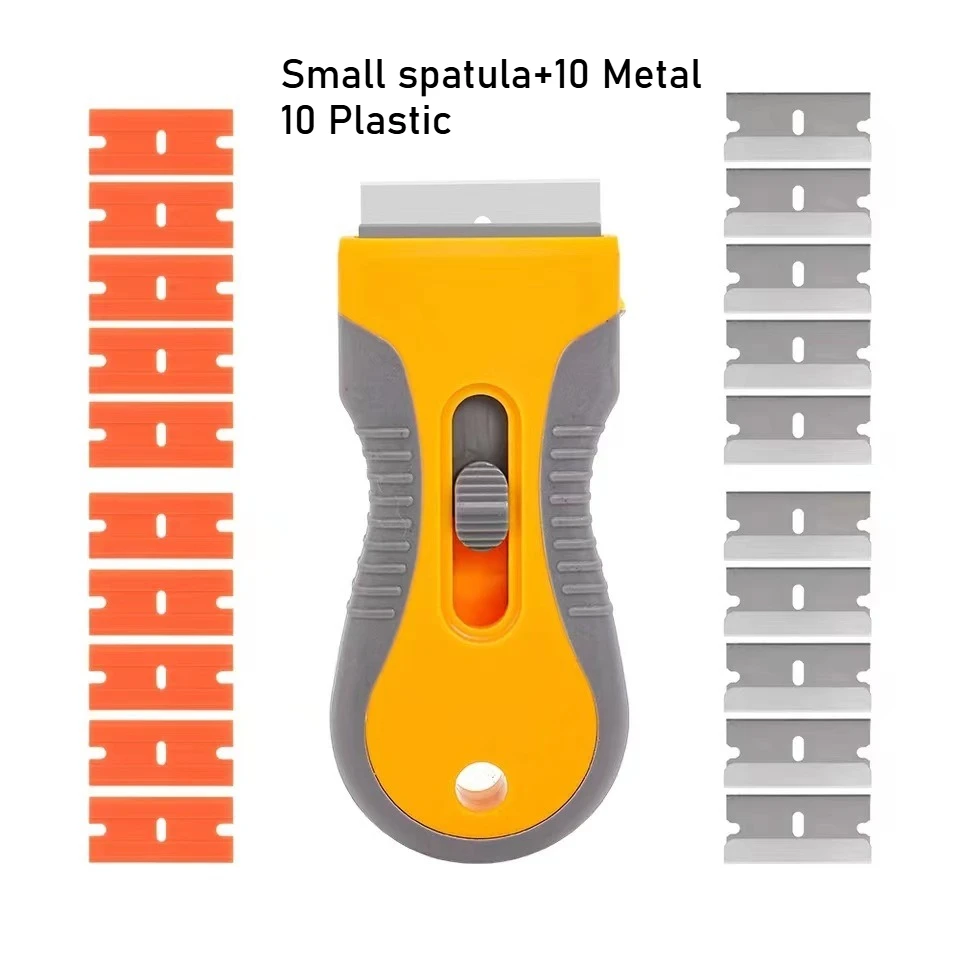 Window Glass Ceramic Cleaning Scraper Two Blades Plastic Handle Automotive Film Sticker Remover Tool: Green, Purple