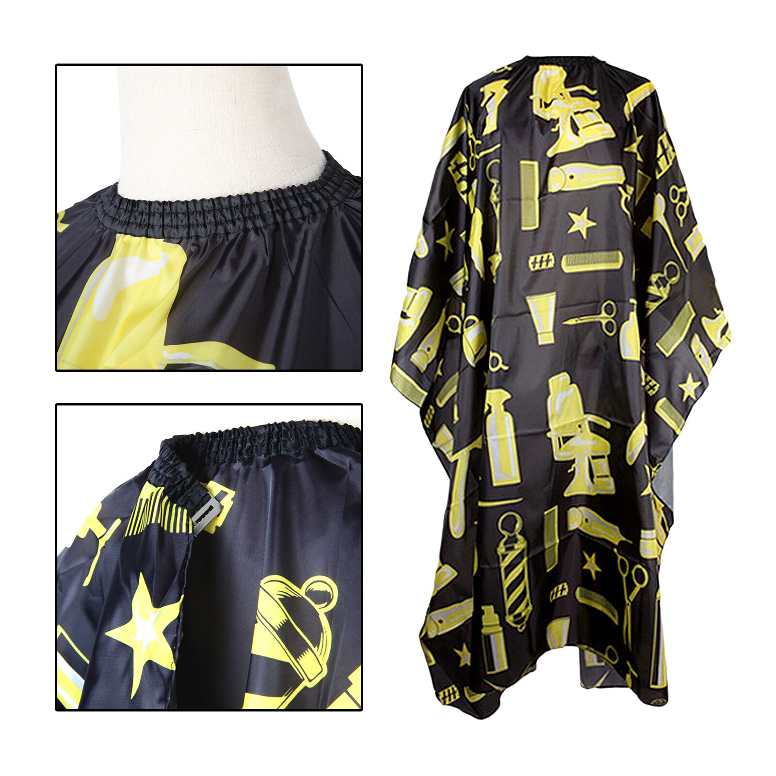 Capa impermeable para Barbero, capa antiestática para salón de casa y barbería: Yellow