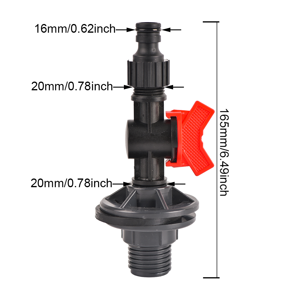 1/2 3/4 Zoll PVC Zapfen Regenfass Wasserhahn Ventil Bausatz mit Schottverschraubung und Schlauchadapter, für Aquarien, Wassertanks, Schwimmbecken: verrotten