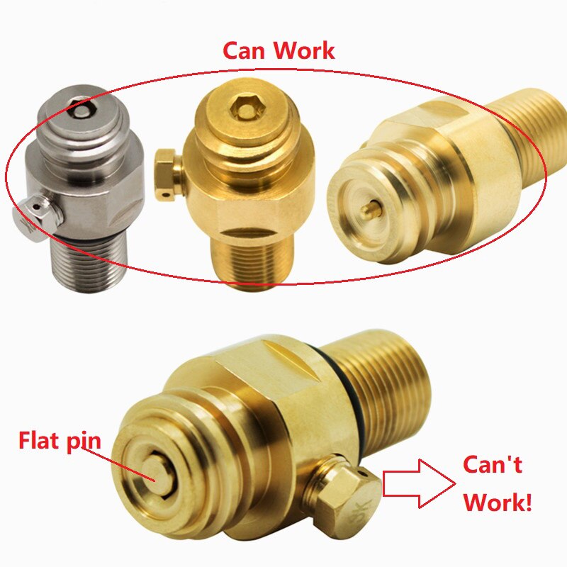 Soda Bottle Cylinder Convert Kit Brass Adapter for Refill Co2 Gas, Soda Inflatable Valve Connector for Interface W21.8 / CGA320