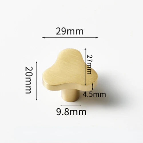 Manija de muebles de latón puro, manijas doradas para cajones para niños, exquisita forma de corazón de melocotón, decoración para habitación de niños, perilla para niños: Plata