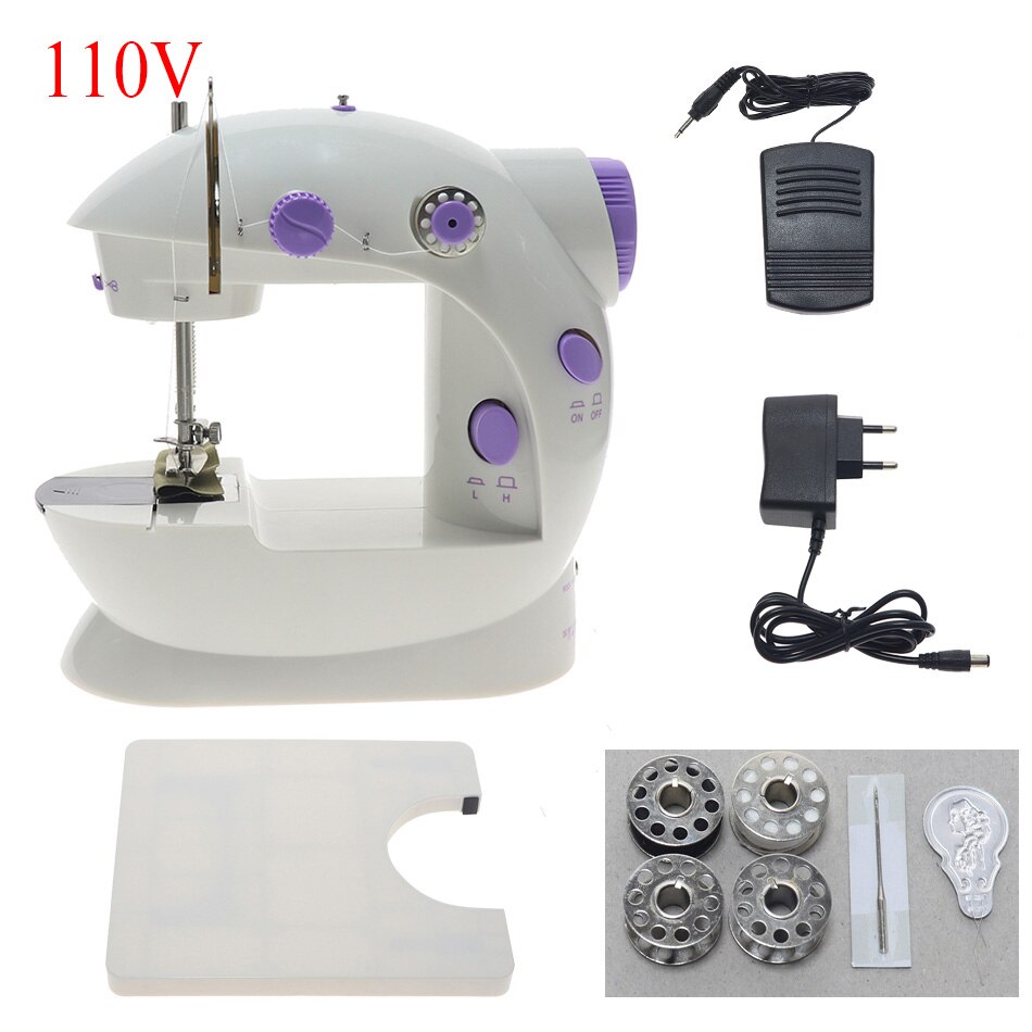 Mini portable manual electric mini sewing machine sewing needle 110 / 220V speed sewing needle set: Package C