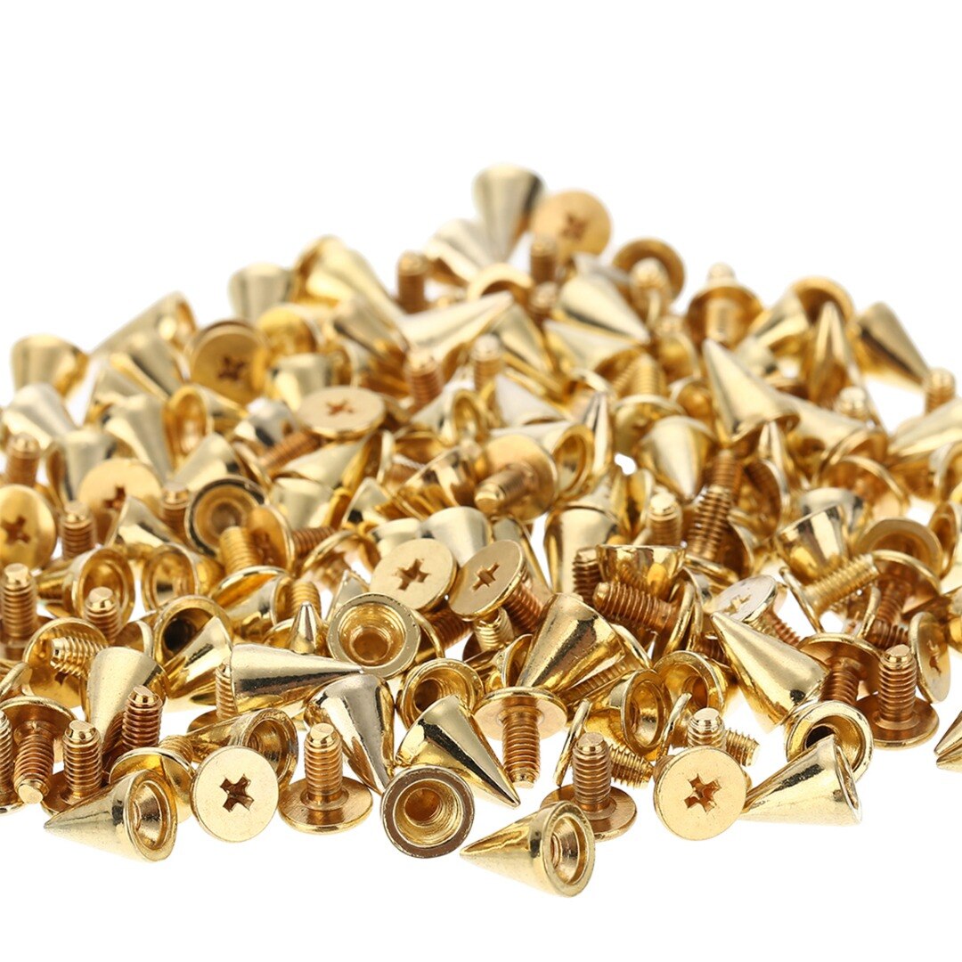Tachuelas de aleación de 100 piezas, tachuelas de cono, tachuelas de bala, accesorios de decoración para bricolaje, tela Punk Rock, artesanía de cuero