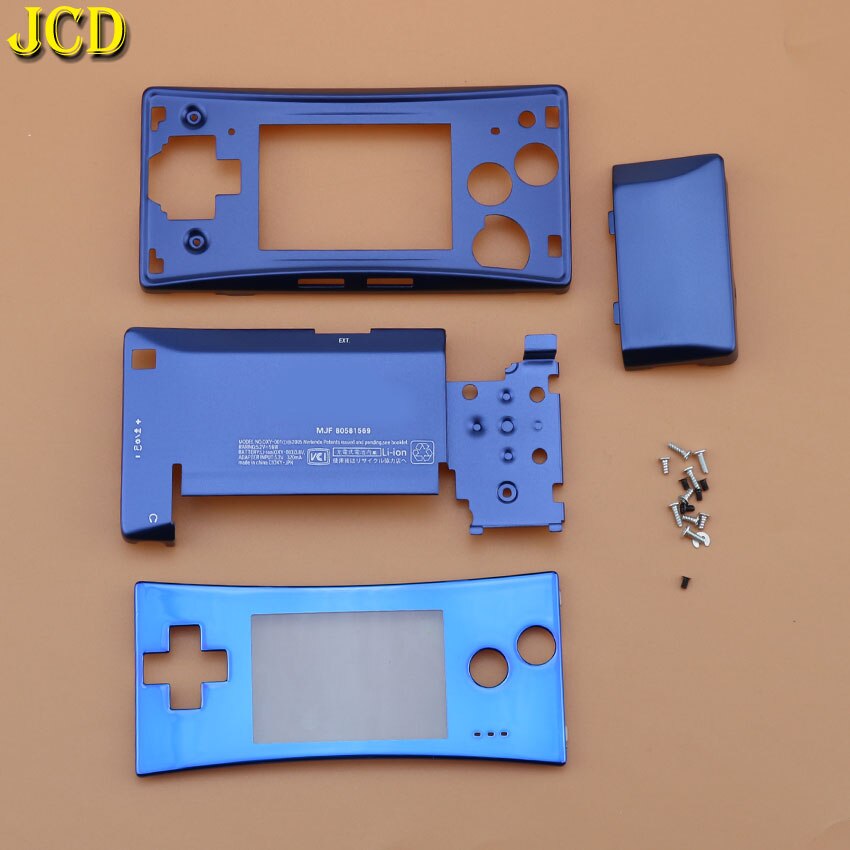 JCD – coque de boîtier métallique 4 en 1 pour nintendo GameBoy, avec vis, couvercle avant et arrière, Micro GBM, support de batterie