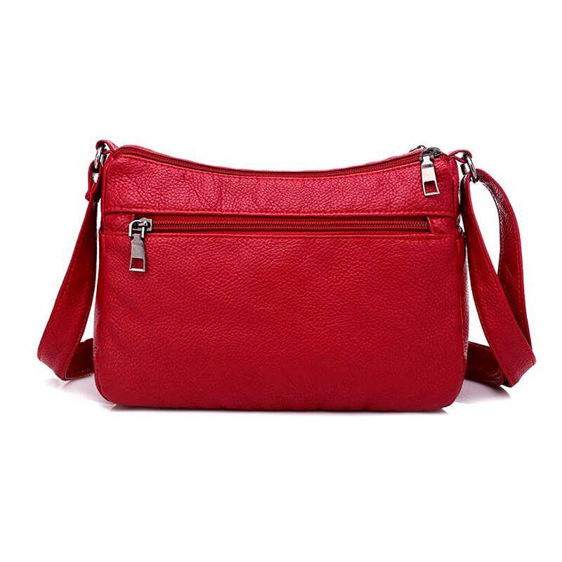 Annmouler Frauen Tasche Pu Weiche Leder Schulter Tasche Multi-schicht Crossbody-tasche Kleine Tasche rot Handtasche geldbörsen