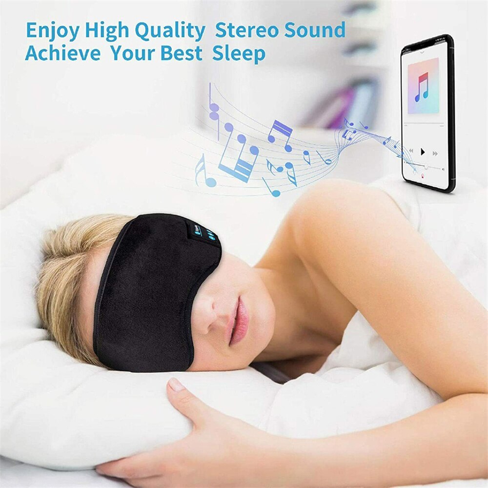 3D Draadloze Slapen Koptelefoon Sleep Oortelefoon Met Microfoon Slaap Hoofdtelefoon Bluetooth Koptelefoon Draadloze Hoofdband Oogmasker Voor Telefoon