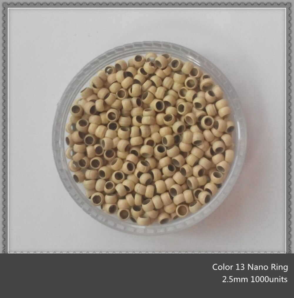 10000 unidades extensión de cabello Nano anillo cuenta 2,5mm Micro anillo herramientas para Nano punta extensión de cabello 8 opciones de Color