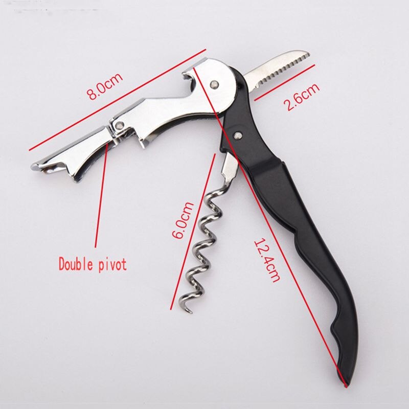 Dobbelt pivot multifunktion søheste kniv vin øl flaskeåbner rustfrit stål bærbart køkken bar værktøj sort