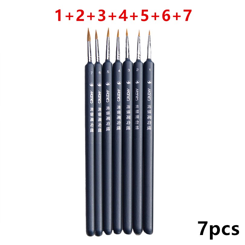 10Pcs/set Nylon Artist Paint Brush Watercolor Acrylic Wooden Handle Painting Brushes Art Supplies Stationery: N