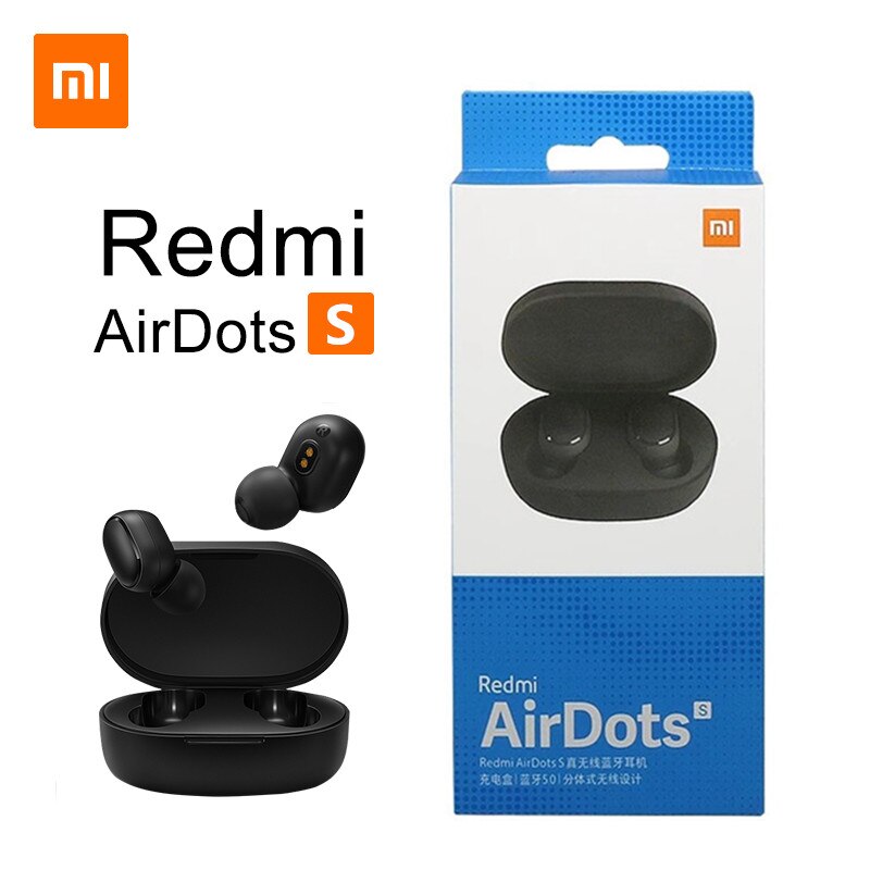 Original Xiaomi Redmi Airdots 2 TWS Earphone True Wireless Bluetooth 5.0 Stereo Bass With Mic Handsfree Earbuds Xiomi Headphones: Redmi AirDots S