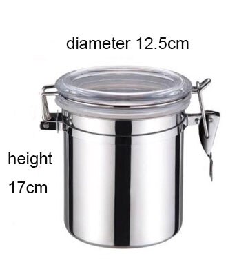 XMT-Dom ze stali nierdzewnej zapieczętowany słoik pojemnik miski cukru herbaty Polak robić przechowywania kawy przyprawy odlewnik 1pc: 12.5x17cm