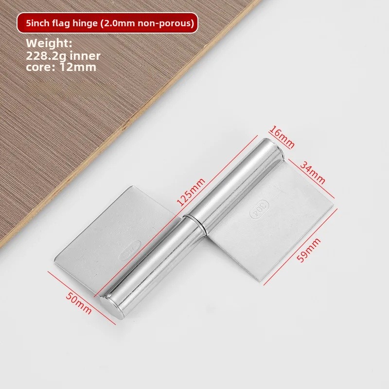 Traditional Flag-Shaped Door Hinges Comprehensive Removable Large Door Hinges Fire Prevention Aluminum Alloy Door Hinges: Light Grey
