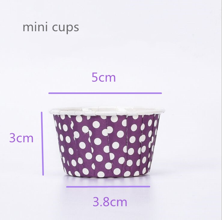 Mini Muffins Cup Paper Cupcake Wrappers Baking Cups Cases Muffin Boxes Cake Cup DIY Cake Tools Kitchen Baking Supplies: green / Round