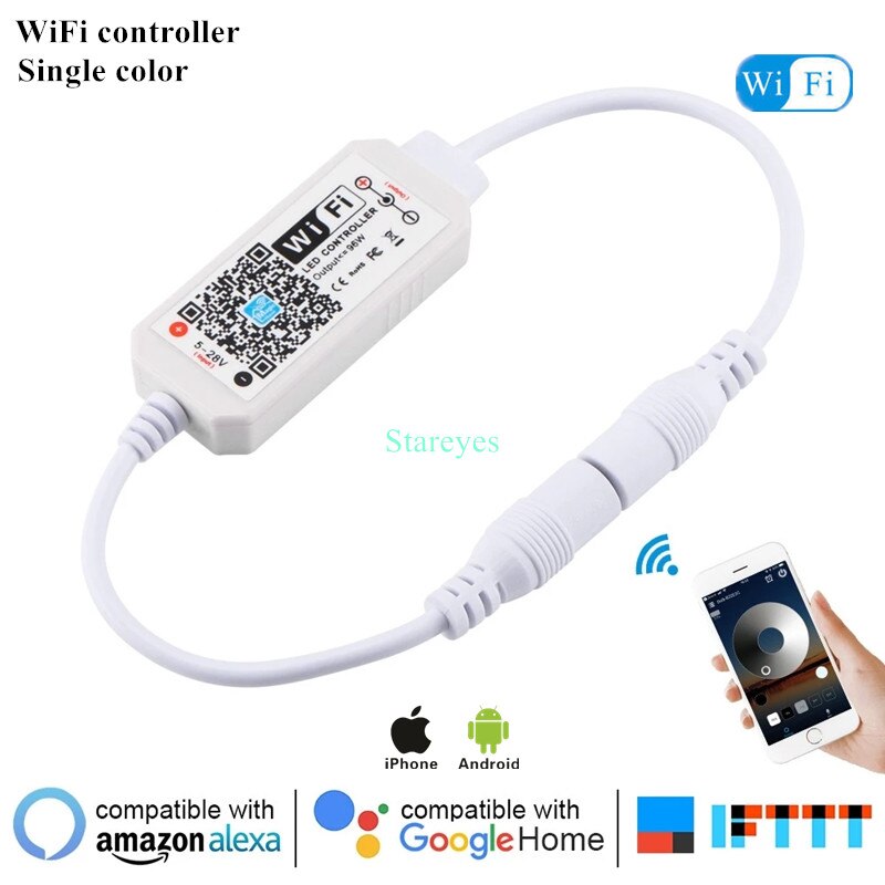 Magic Home WiFi télécommande sans fil variateur DC5V 12V 24V couleur unique RGB RGBW télécommande Alex Tuya contrôle pour bande LED
