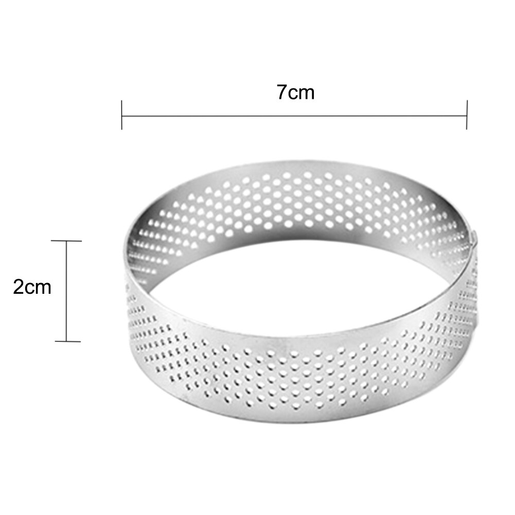 6-10 Cm Ronde Geperforeerde Ademende Mousse Cake Ring Non-stick Rvs Cake Ring Cake Tool, ademend Taart Ring: B