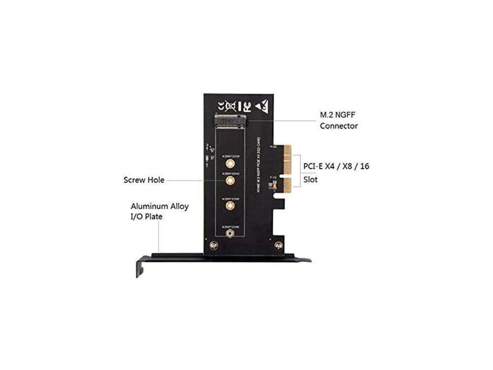 M.2 NVMe to PCIe Adapter NVMe M-Key (AHCI NVMe) SSD to PCIe 3.0 x4 Adapter - Support M.2 PCIe 2280 2260 2242 Samsung PM961 960EV