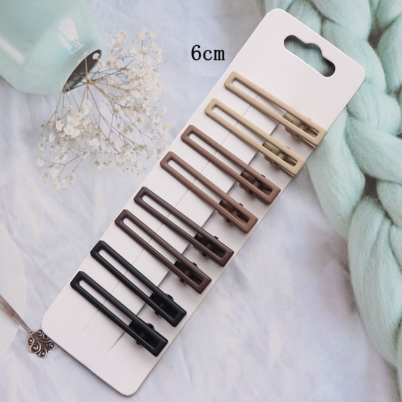 8 unids/set de pinzas para el cabello cuadradas ovaladas de estrella esmerilada Vintage para mujeres y niñas, horquillas de aleación encantadoras para adultos, pasadores dulces, accesorios para el cabello: Verde negro