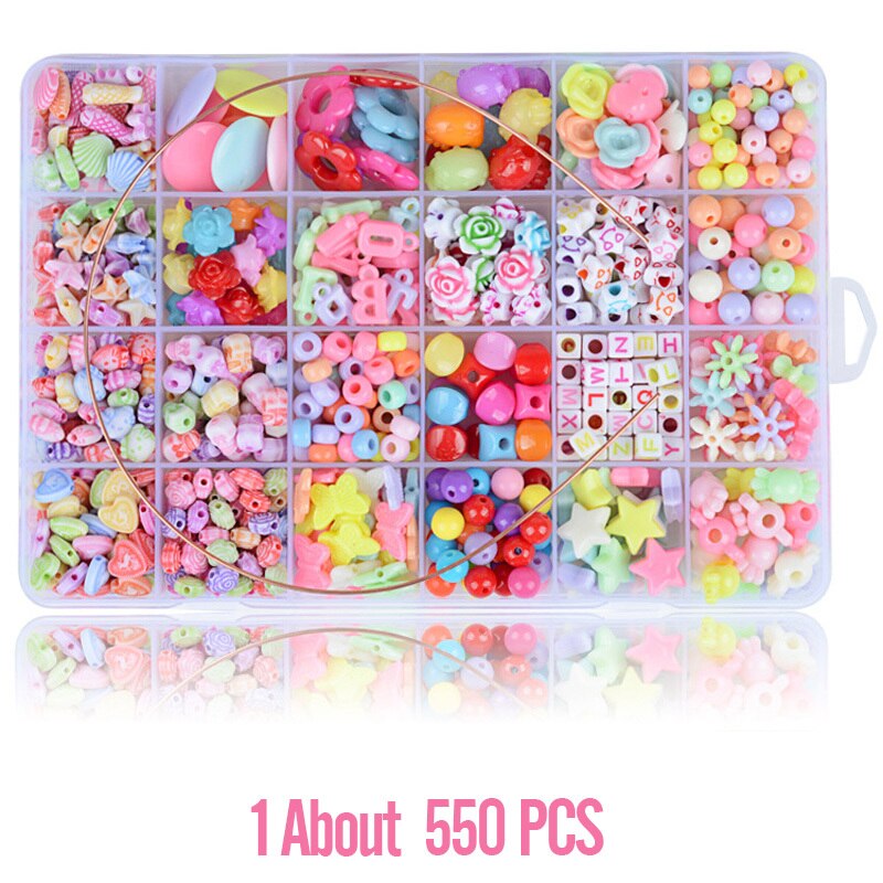 24 grade artesanal frisado brinquedos para crianças hama contas crianças artesanato diy pulseira colar fazer jóias kit meninas presente: Multicor