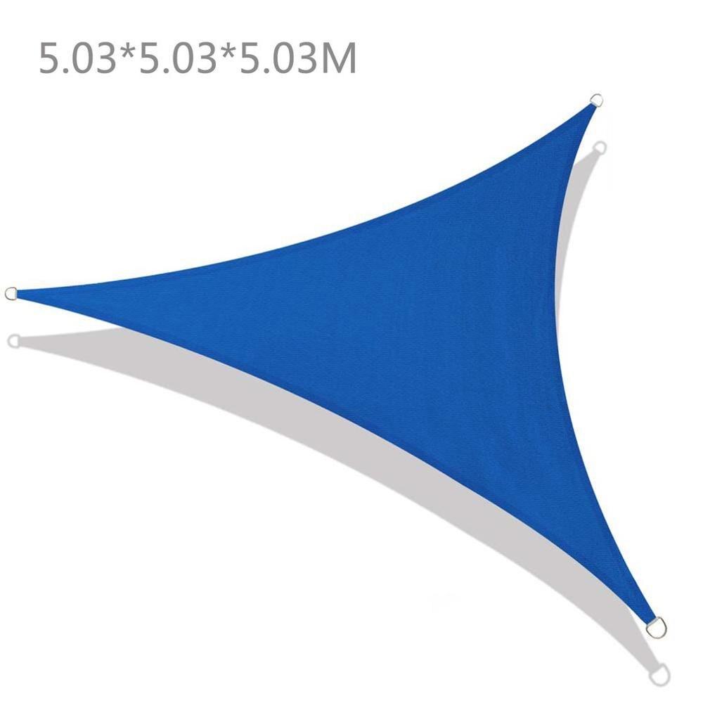 Triangle Canopy Waterproof Awning Sunshade Outdoor Garden Beach Camping Patio Pool Shelter Toldos Para Exterior тент от солнца: blue 5.03x5.03x5.03m