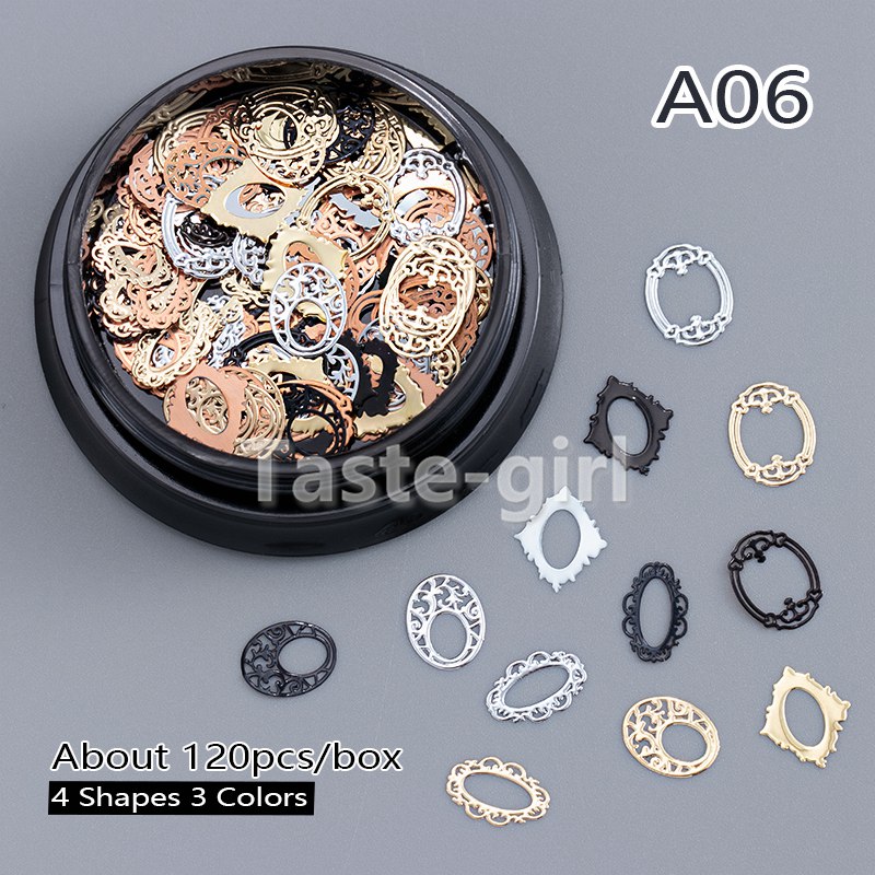 1garnek boże narodzenie metalowe ozdoby robić paznokci folia cekiny paznokci kawałek naklejki naciśnij na sztuczne paznokcie akcesoria manicure dostarcza narzędzie: HGKJP-A06