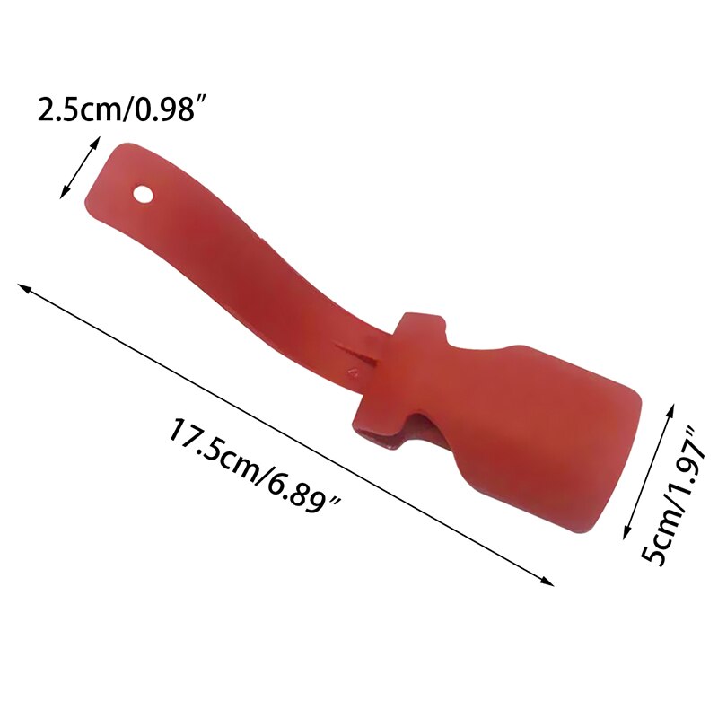 1pc Portable Unisex Lazy Shoe Helper Sock Shoe Slider Handled Shoehorn Lifting Wearing Helper Tool Plastic Shoehorn Accessories: Red