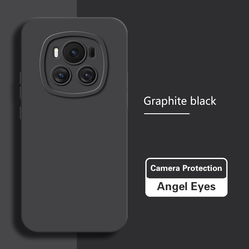 Phone Case for Honor Magic6 Magic 6 Pro 6Pro Ultimate 5G Solid Luxury Soft Liquid Silicone Lens Protection Angel Eyes Back Cover: PP / Dark Grey
