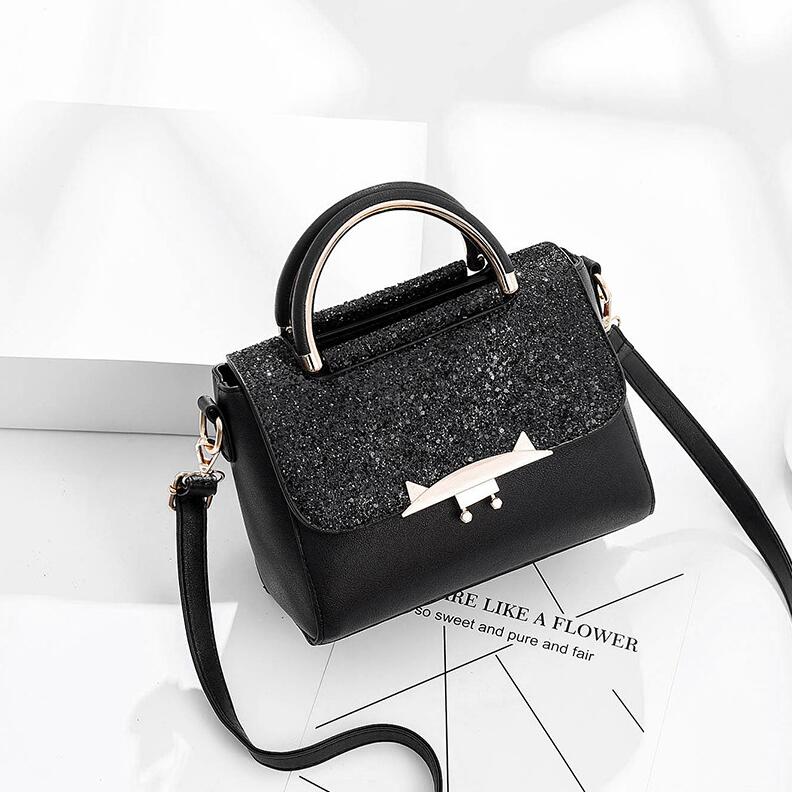 Bolso pequeño de Metal con de cabeza de león, forma cuadrada, bandolera, de , para mujer: Black