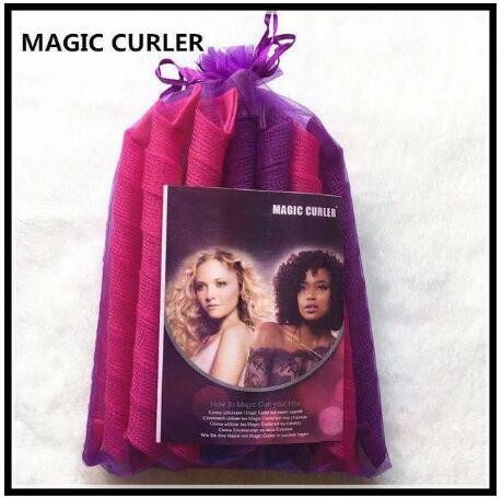 Bricolage 55cm Long bigoudis 40 pièces/ensemble rouleau magique bigoudi magique bigoudis spirale boucles Kit de coiffure: 20pcs 55cm