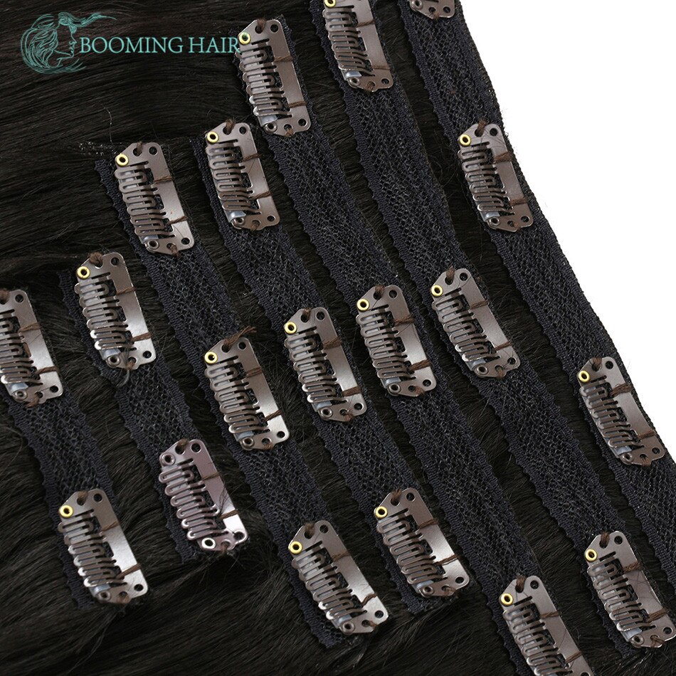 Straight Hair Synthetic Clip In Extensions 140G 24 Inches 7Pcs/Set For Women High Temperature Fiber By BOOMING HAIR