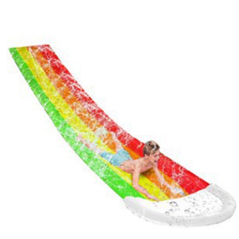 Toplawn vandrutsjebaner regnbue slip rutsjebane med stænk sprinkler og crash pad til børn baghave swimmingpool spil