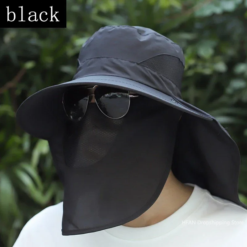 Summer Sun Hats UV Protection Outdoor Hunting Fishing Cap for Men Women Hiking Camping Visor Bucket Hat Removable Fishing Hat: green