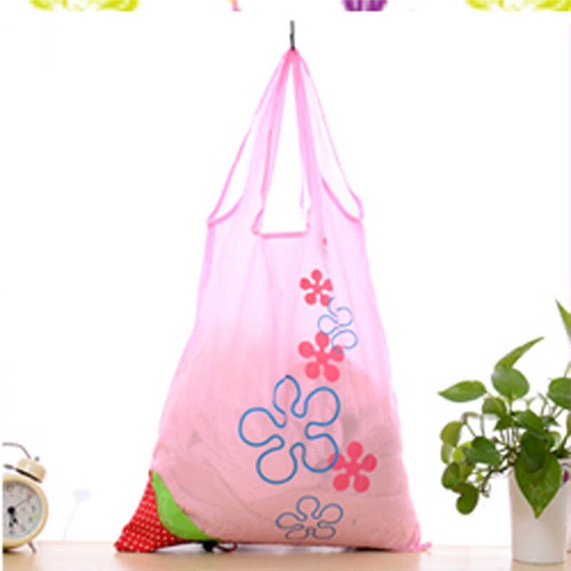 Grand sac se pliant réutilisable en Nylon d'épicerie d'eco de fraise sac à provisions de détail de sac fourre-tout grande capacité et biens