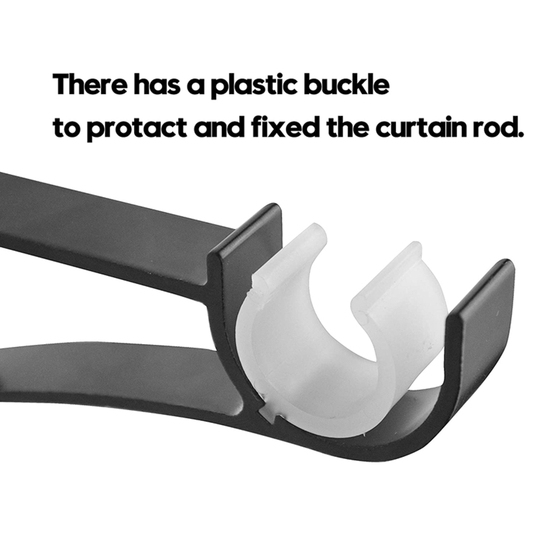 Support de tringle à rideau robuste, 6 pièces, à suspension unique, montage mural en métal