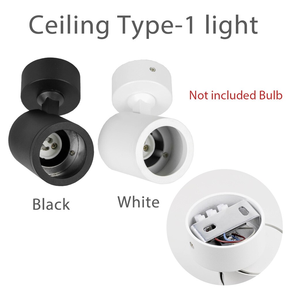 Industriële GU10 Led Spoor Licht Verstelbare Armatuur Fase Plafond Spot Rail Verlichting Kleding Winkel Winkel Spotlight Lamp Tentoonstelling: Ceiling Type 1 light / WHITE