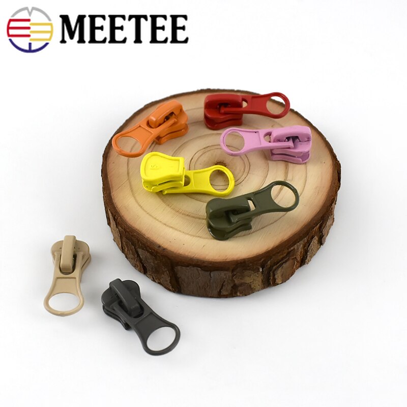 Meetee 10pcs 5# Resin Zipper Head Thick Candy Color Zipper Pull Slider DIY Repair Pillow Quilt Bedding Bags Sewing Clothes ZT005