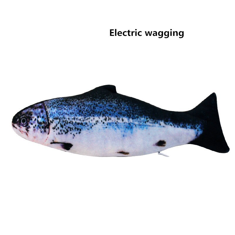 Kattleksak elektrisk viftande fisk rörlig fisk floppande fisk dansande fisk viftande simulering elektrisk för kattunge 30cm: Ljusgrön