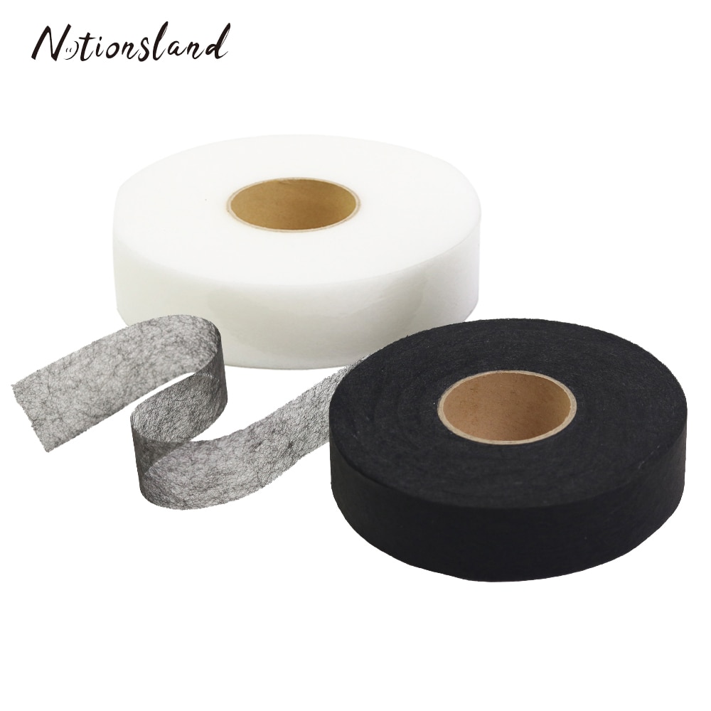Diy 100m strijkbare zoombanden wonder web smeltlijm kledingaccessoires zwart/wit