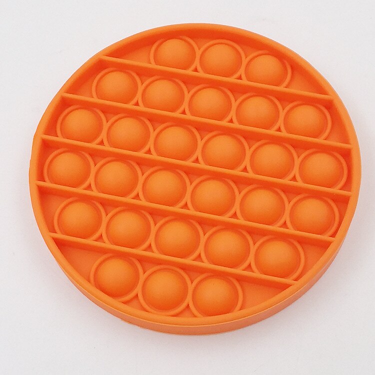Rodent Pioneer Games Push Bubble Toy Squeeze Toys Fidget Toy Squares Necessities Push Bubble Fidget Sensory Toy: Round orange