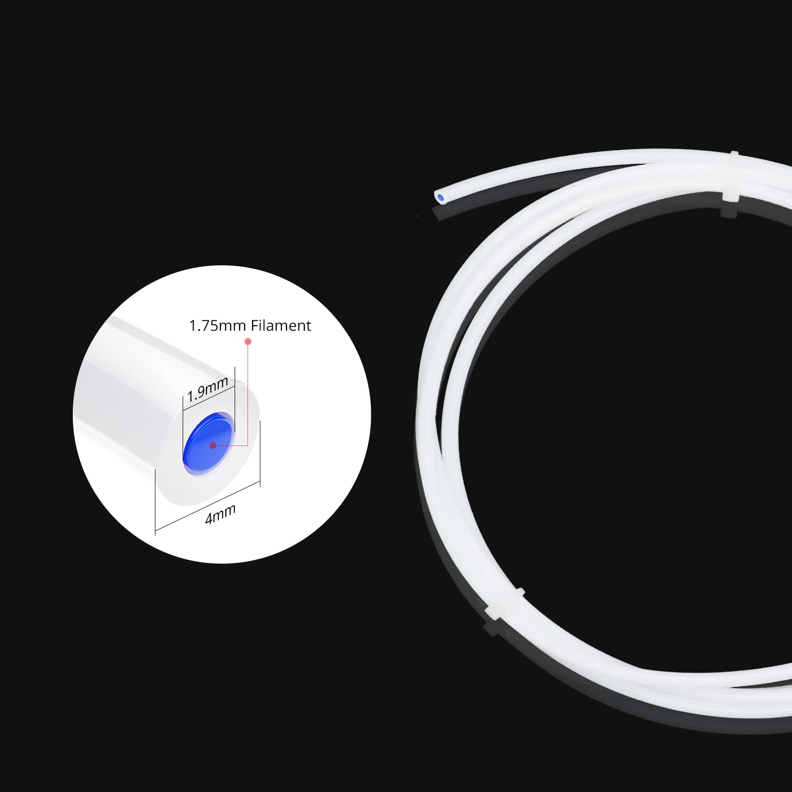 Tubo de teflón de PTFE de 2M, tubo de impresora 3D para filamento de 1,75mm, 4mm OD X 2mm ID, tubo de PTFE transparente, resistente a altas temperaturas, Flexible