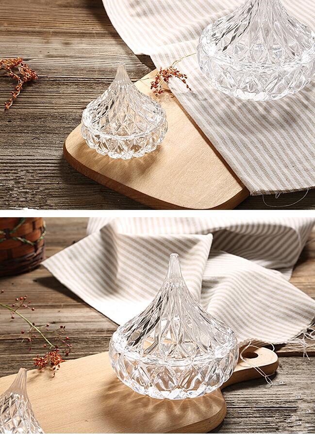 diamante di cristallo Trasparente Scatola di Vetro mini Bella ciotola di zucchero di vetro dei monili coperchio della scatola